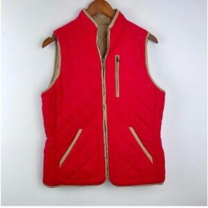 Ralph Lauren Quilted Reversible Vest - Red and Beige